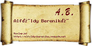 Alföldy Bereniké névjegykártya